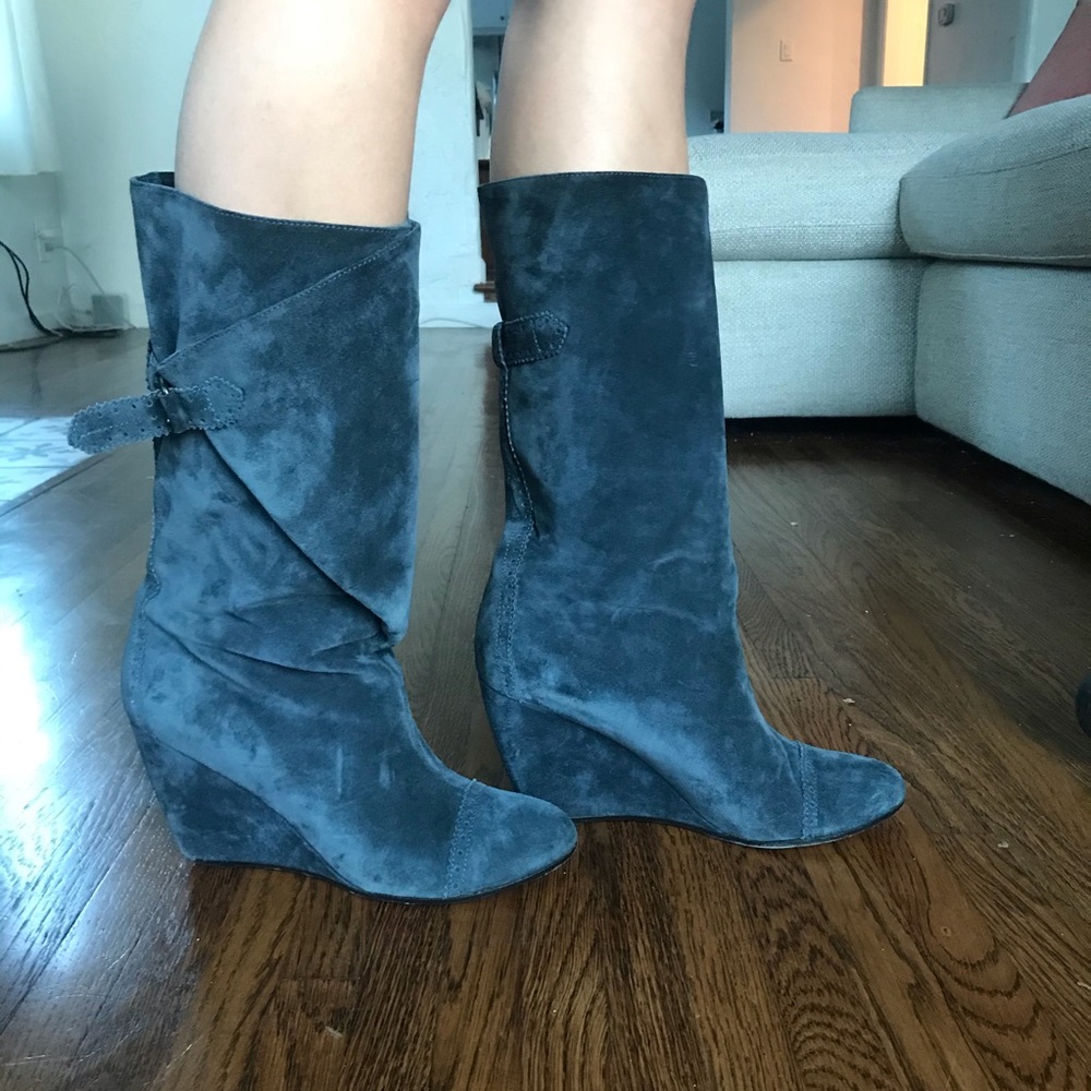 Balenciaga Mid Calf Suede Boots